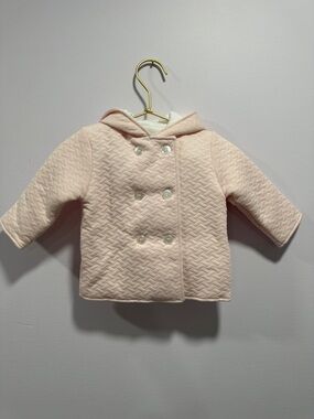 Kissy Kissy Quilted Hooded Pea Coat - Light Pink